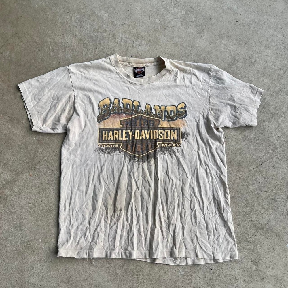 Y2K 2000s Harley Davidson graphic Badlands t-shirt Size L